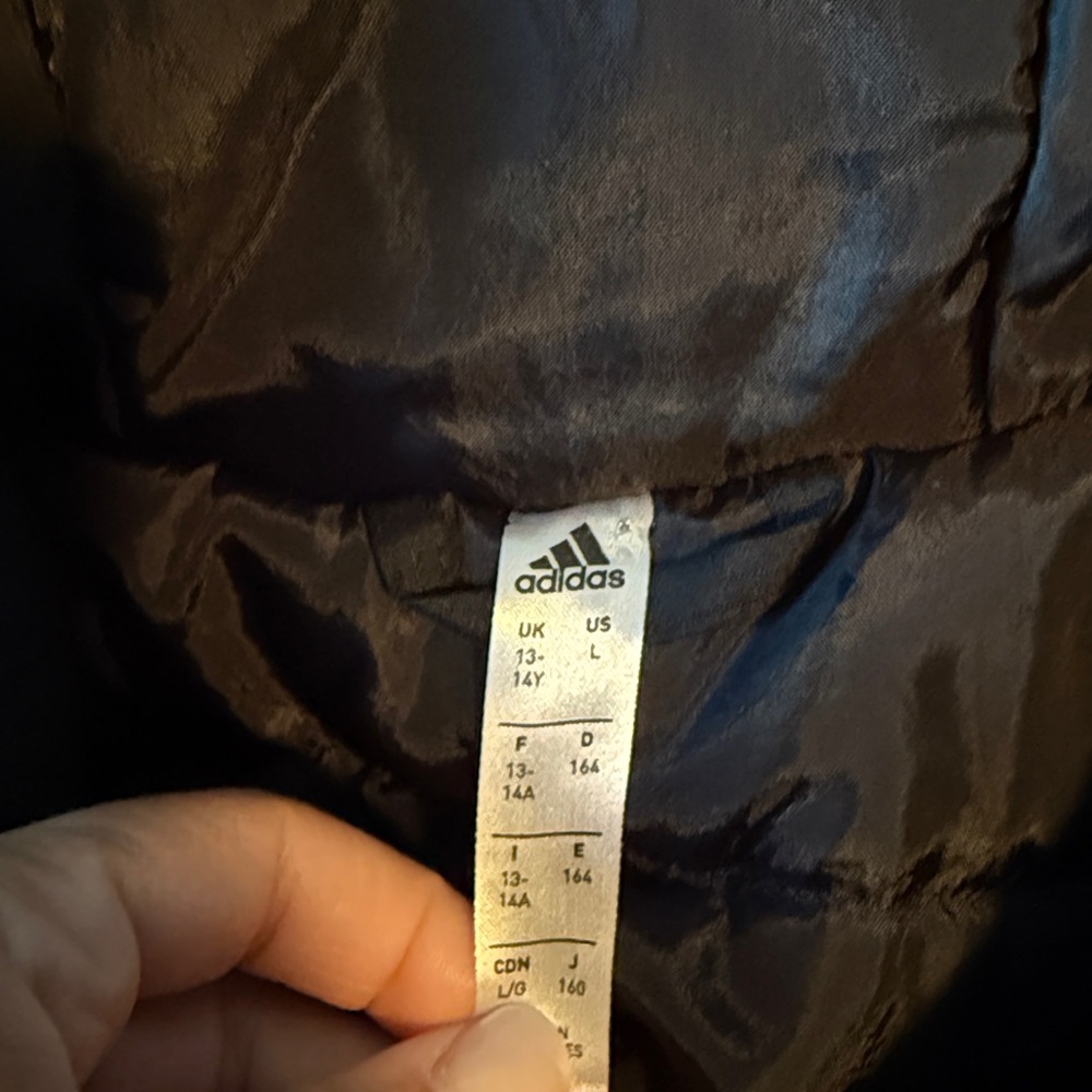 Adidas Black Puffer Jacket with Hood LIKE NEW!! - Picture 3 of 3